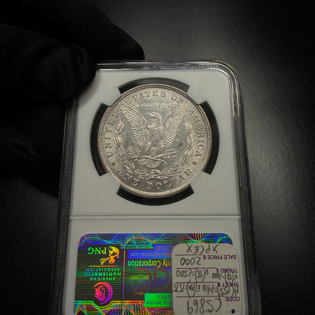 1878 8TF, NGC AU 55, HOT-50, VAM-14.5 SPIKED "A" AKA Open Nostril, Morgan Dollar