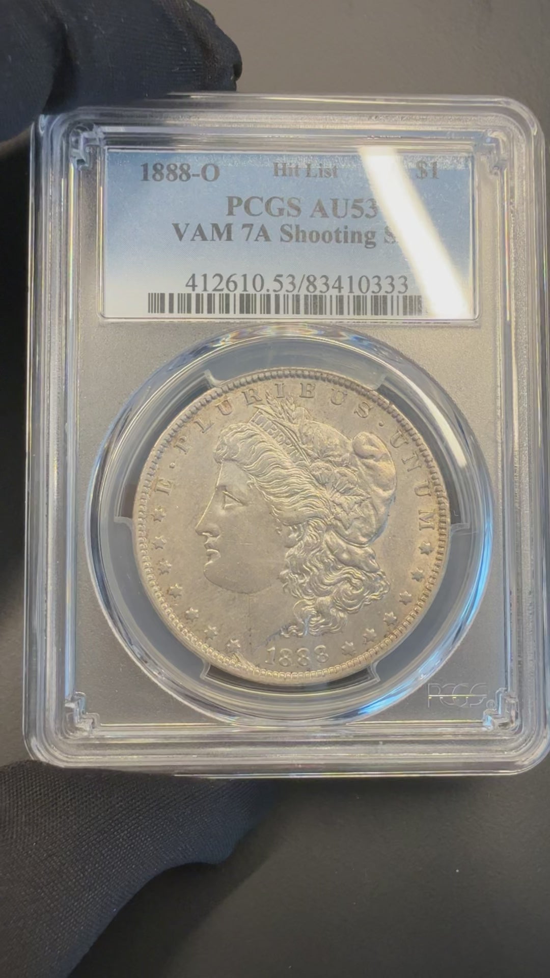 1888-O, PCGS AU53, Hit List, VAM 7A Shooting Star, Morgan Dollar
